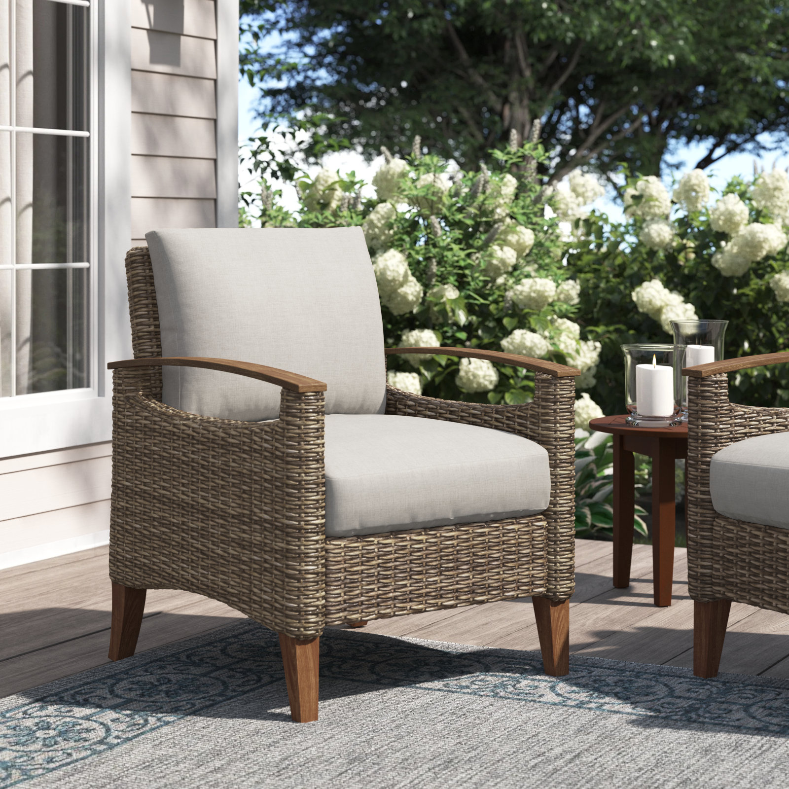 Three Posts? Courson Patio Chair With Cushions